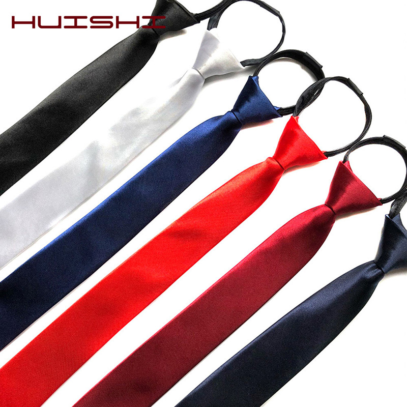 Skinny Tie Men - HUISHI Herren-Krawatte mit Reißverschluss, dünn, 5