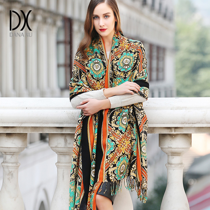 Pashmina Wrap Large - DANA XU 100% Woll-Schal für Damen,
