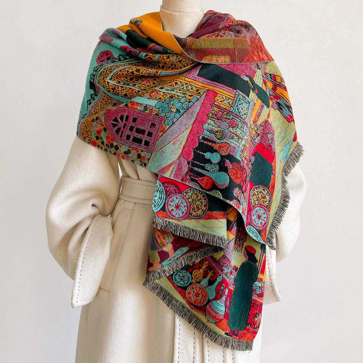 Damen-Schal aus Kaschmir-Imita – Woven Scarf Blanket Bewertung und Preis