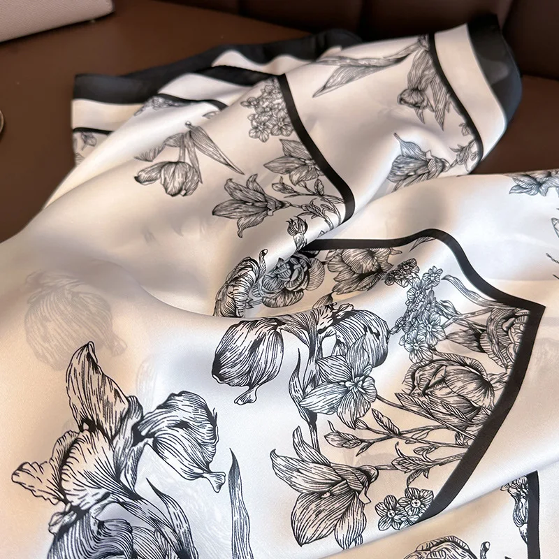 70*70cm Luxus Blumen druck Sei – Silk Neck Scarf Bewertung und Preis